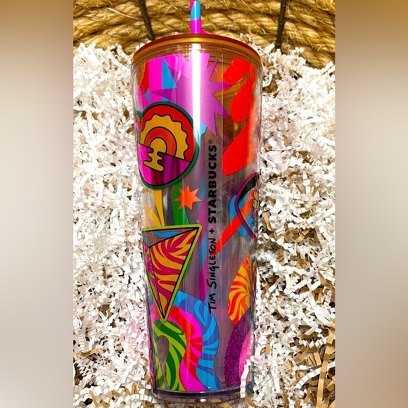 Starbucks Tim Singleton Retro Pride Cup Tumbler Iridescent 24oz Holographic 2023 - Picture 5 of 10